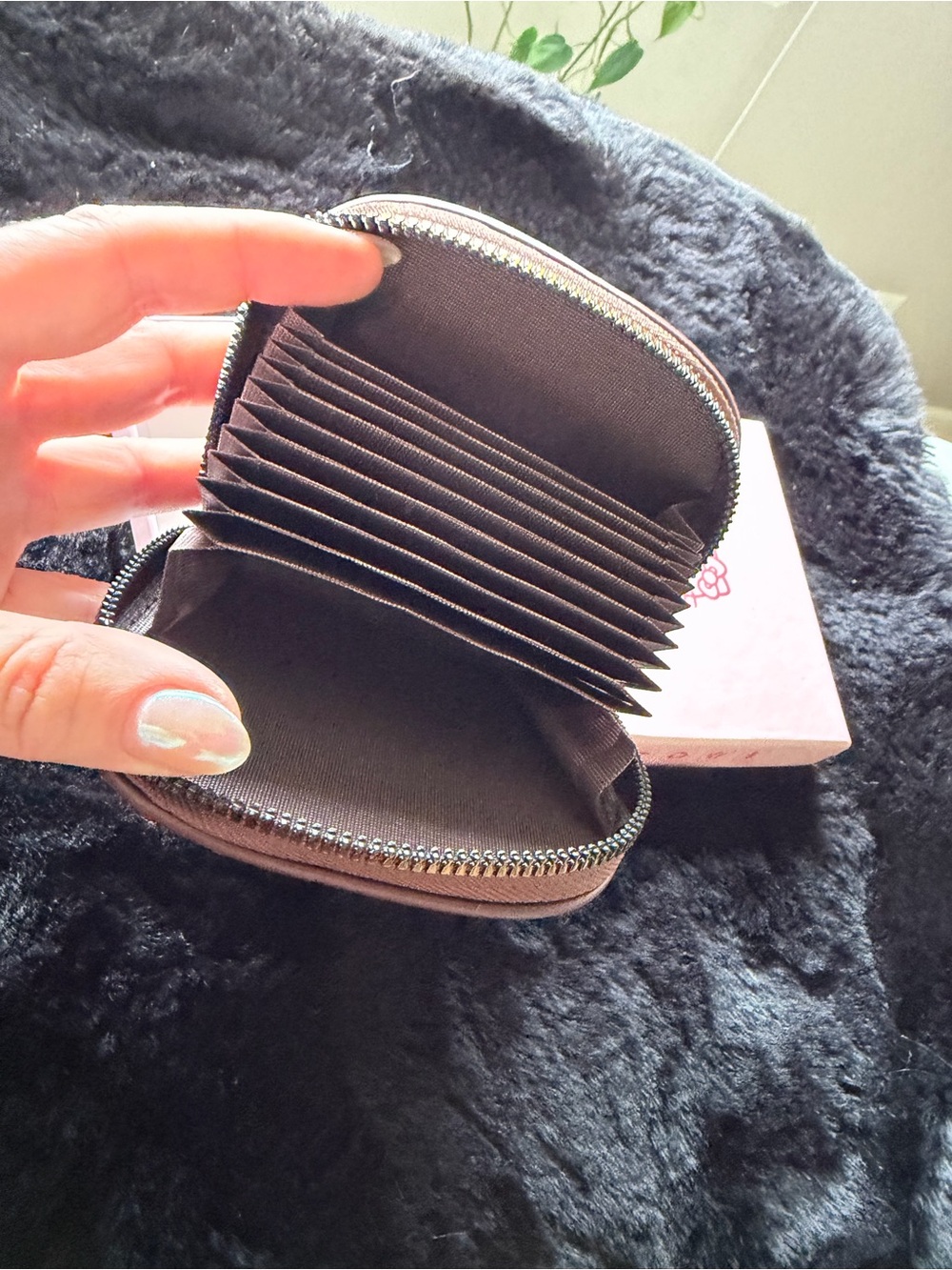 Sanrio Hello Kitty Brown and Gold Zip Coin Case - Picture 4 of 5